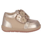 Baby Girls Rose Gold Floral Trainers, 1, hi-res